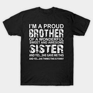Funny  for Brother From Awesome Sister Birthday Xmas T-Shirt